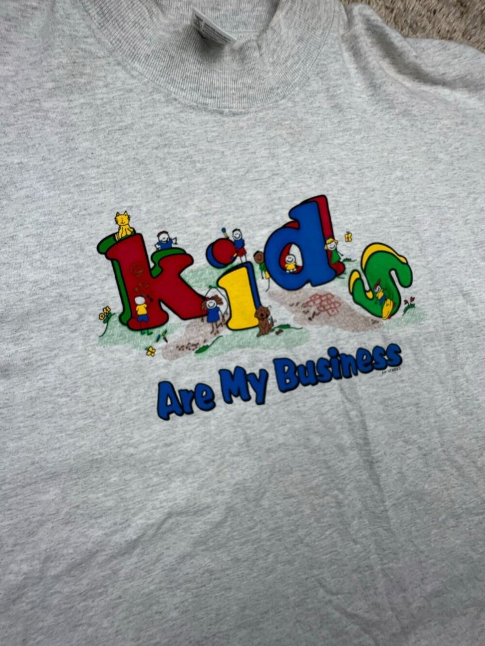 VTG Anvil Cotton Deluxe Children Are My Business School Teacher Sweatshirt Sz XL - Picture 8 of 9